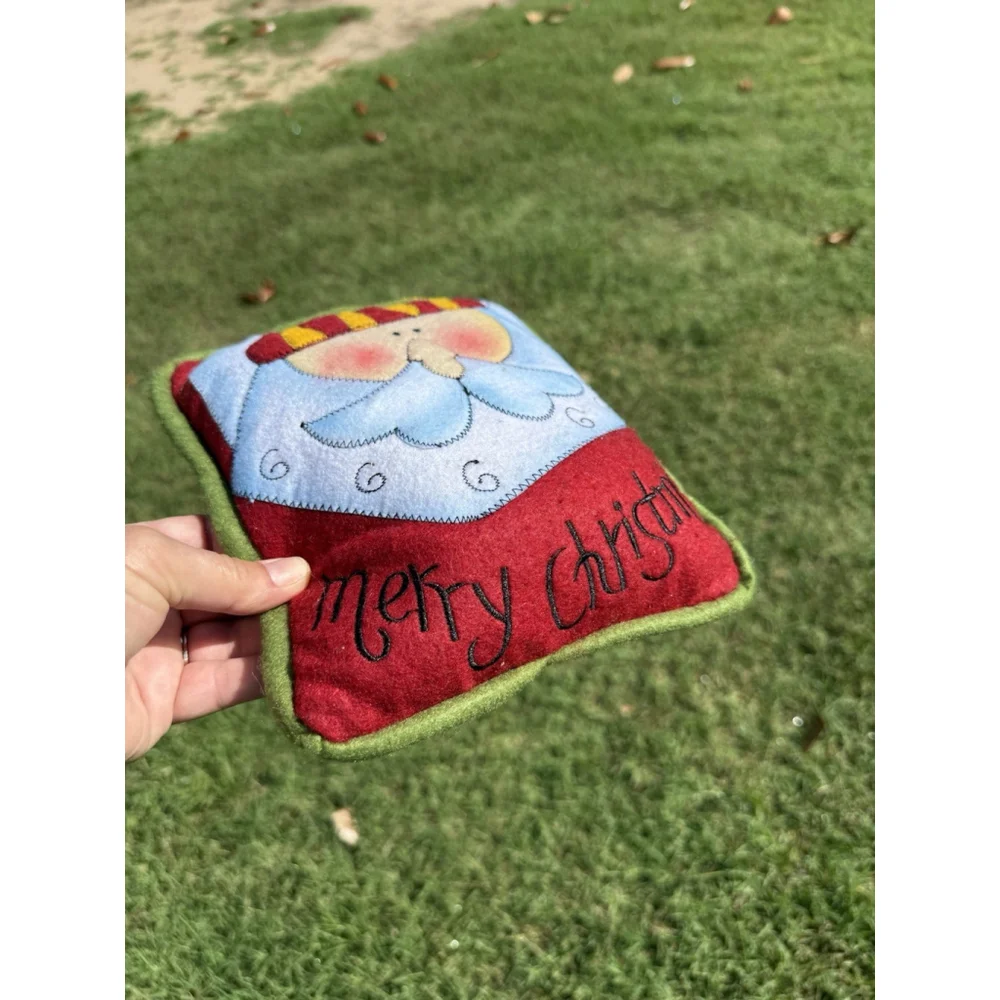 Santa Claus Merry Christmas Decor Door Knob Doorknob Pillow 7x9”
